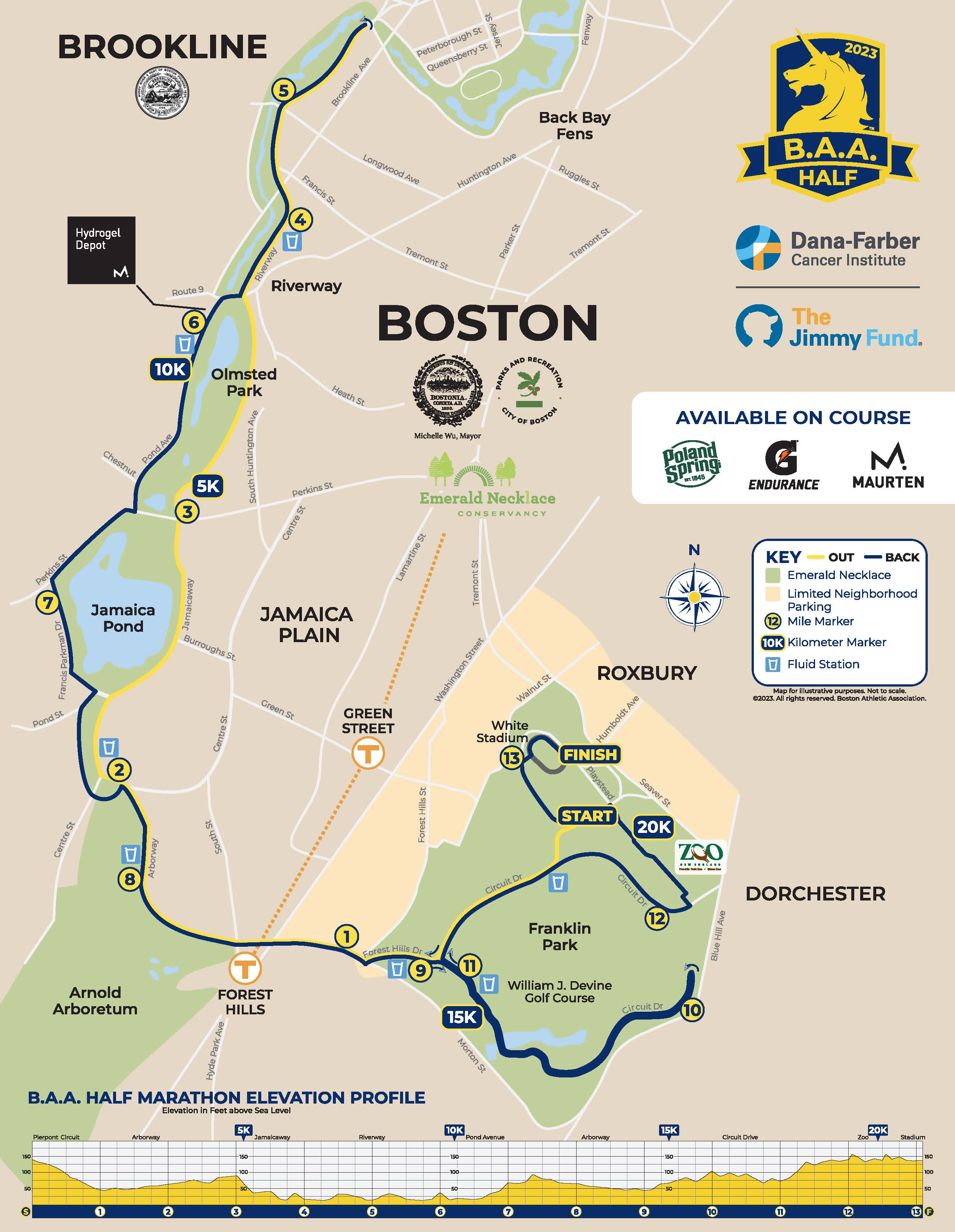 B.A.A. Half Marathon Course Map