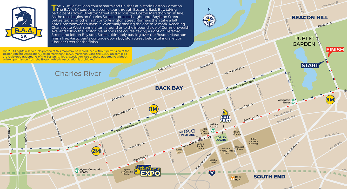 2023 B.A.A. 5K Map