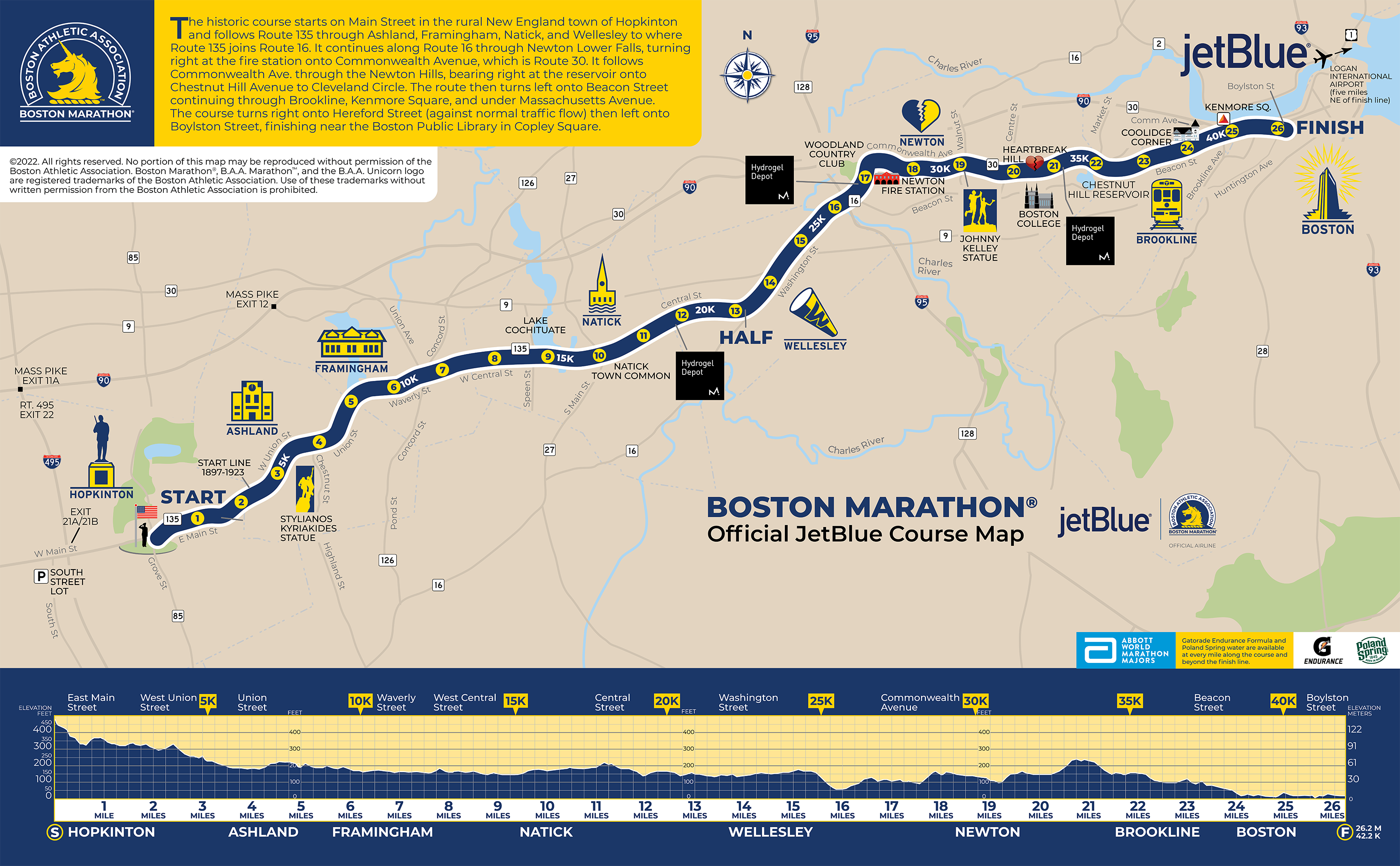 Boston Marathon Course Map