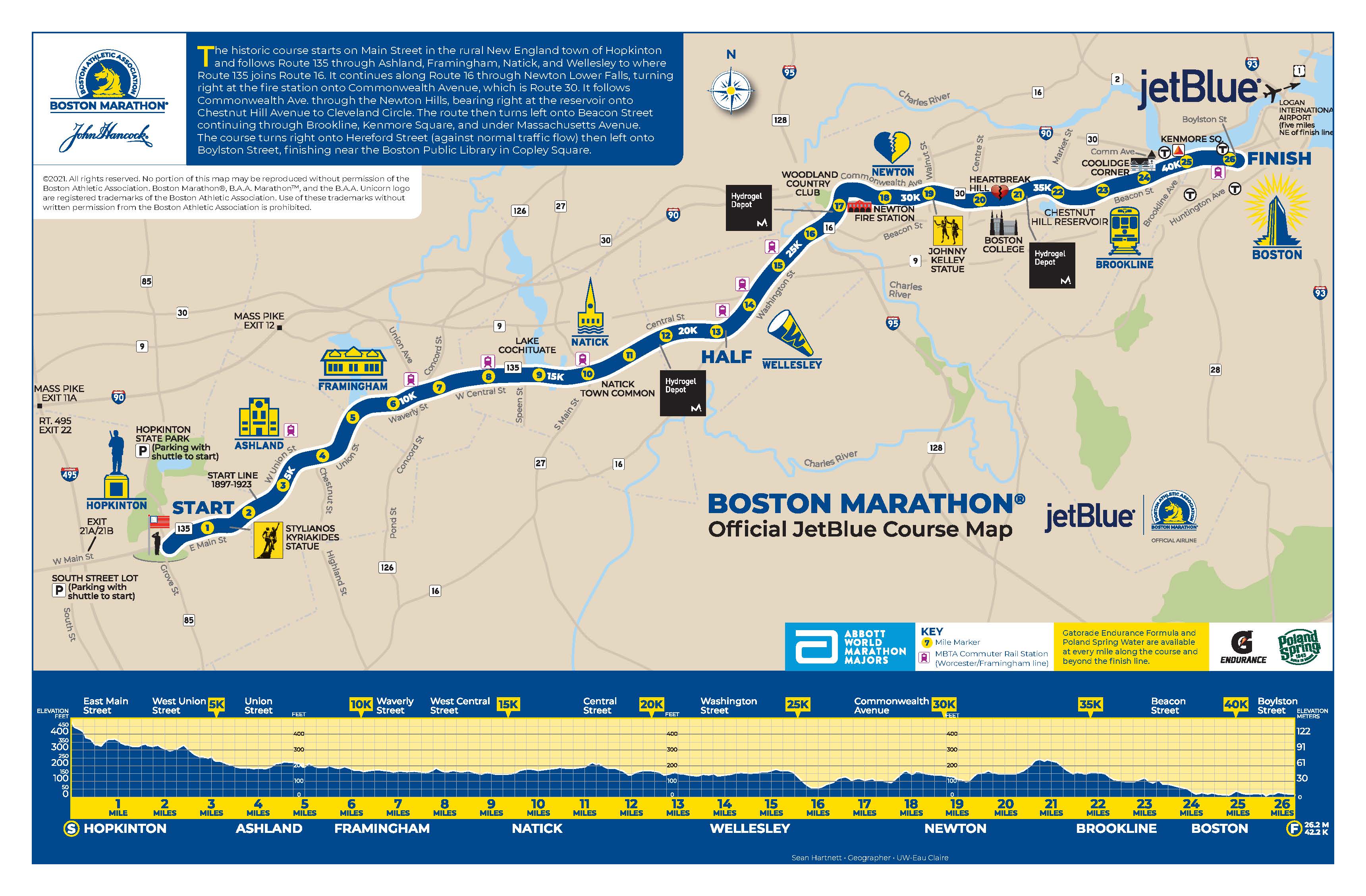 Boston Marathon Course Map