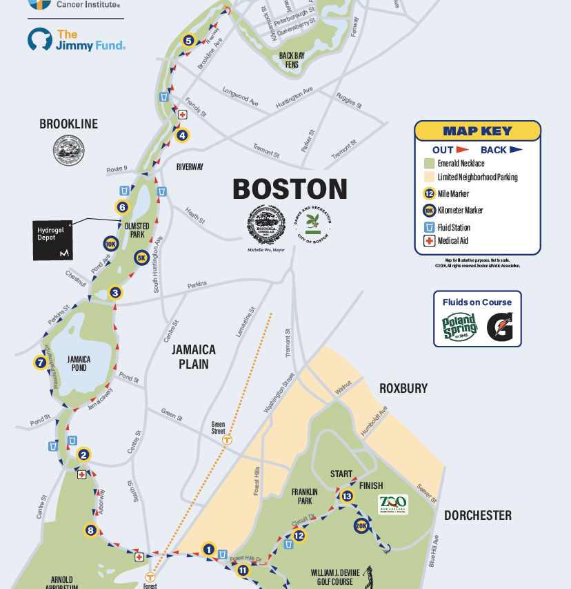 2026 Boston Half Course Map